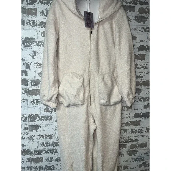 Cozy Cream Hooded Jumpsuit - Picture 4 of 10